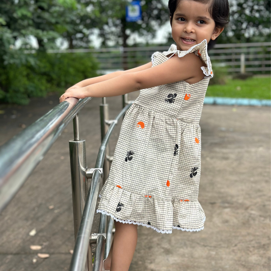 Gingham Peacock Dress