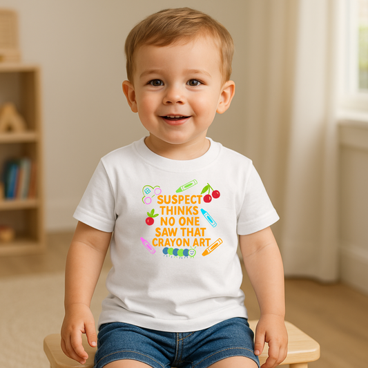 Suspect Thinks No One Saw That Crayon Art Tee
