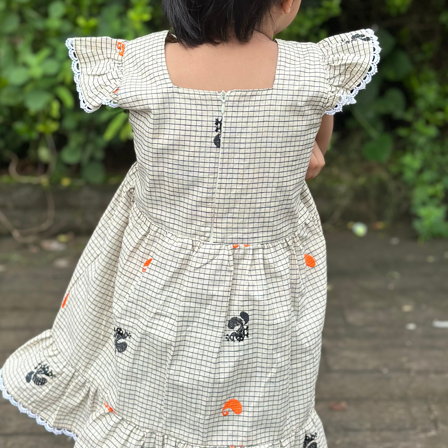 Gingham Peacock Dress