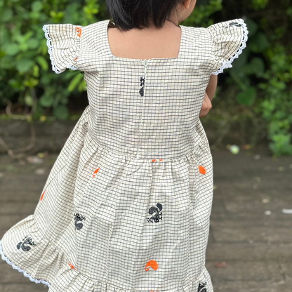 Gingham Peacock Dress