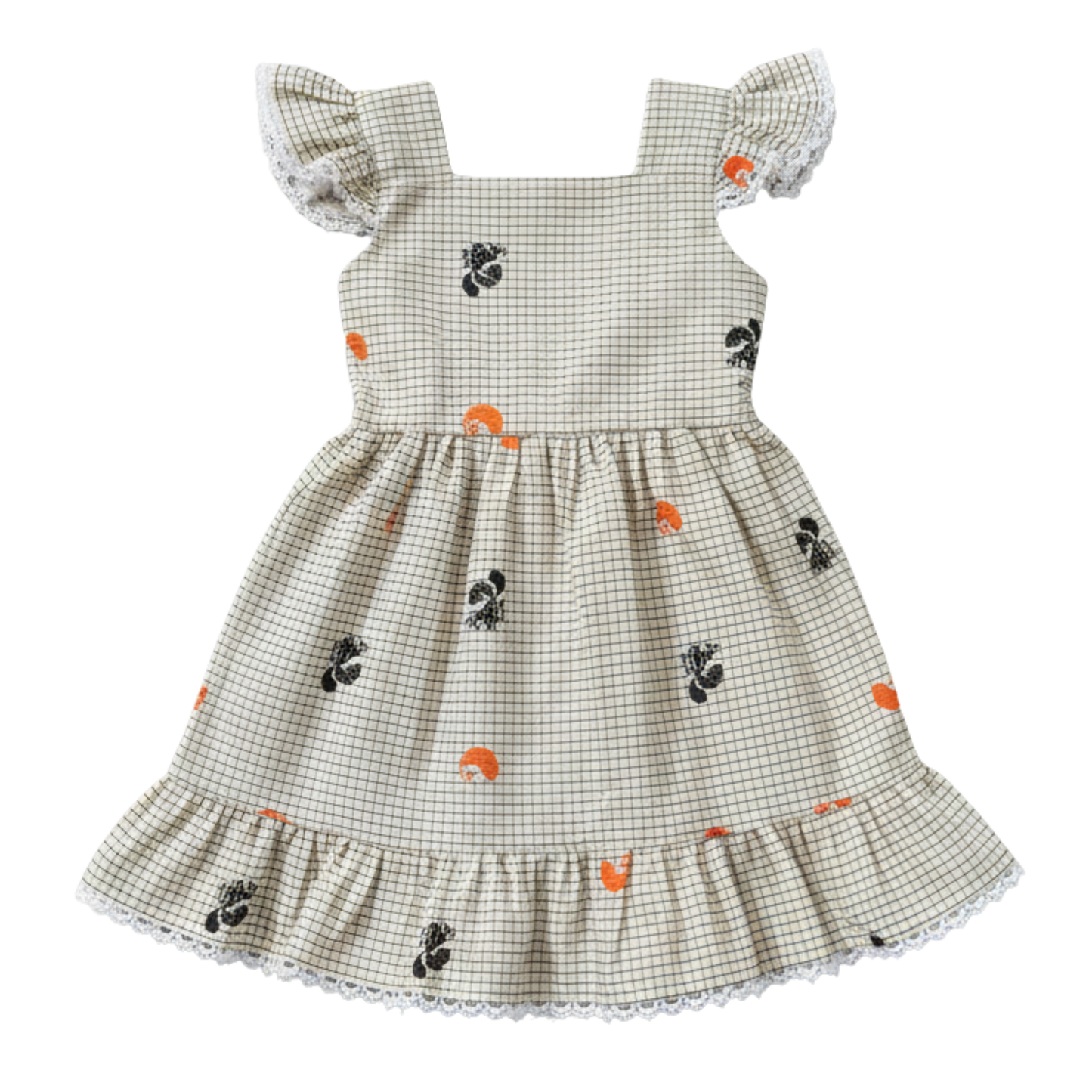 Gingham Peacock Dress