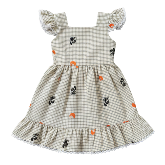 Gingham Peacock Dress