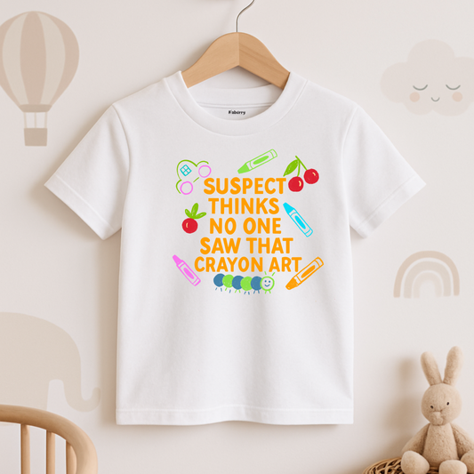 Suspect Thinks No One Saw That Crayon Art Tee