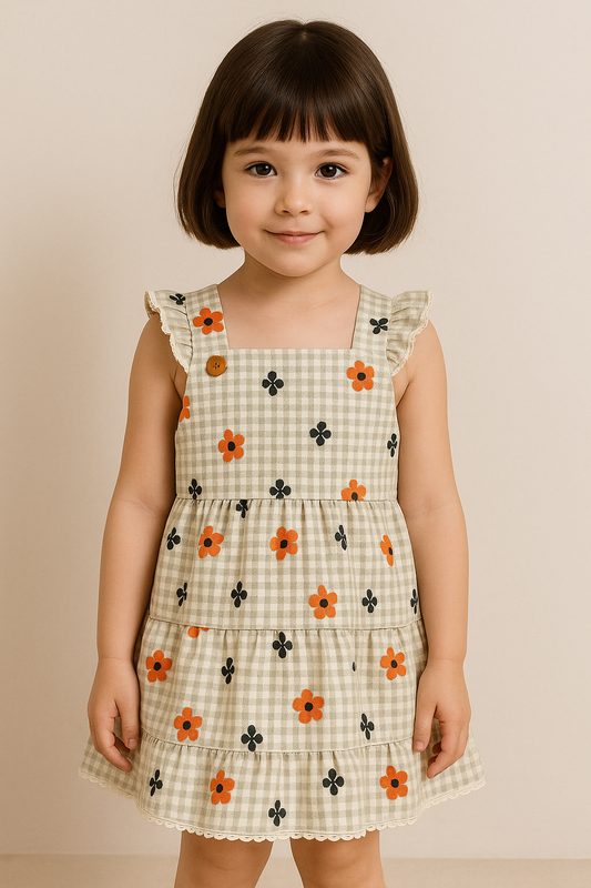 Gingham Peacock Dress